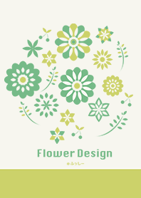 Flower Design-right green-@Fusshi