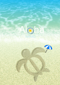 水彩画♡幸運のホヌ*ハワイ＊ALOHA+222