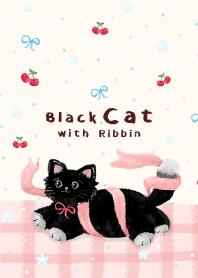 Black cat with Ribbin