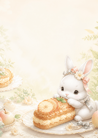 Silver White Rabbit Apple Eclair