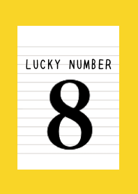 LUCKY NUMBER 8 NOTEBOOK/YELLOW/RED