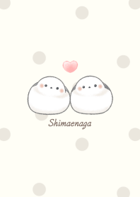 シマエナガ カップル -ベージュ- ドット