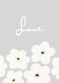 in bloom, flower wh - light grey