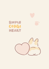 simple corgi heart beige.