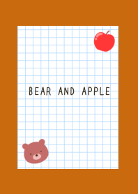 BEAR AND APPLE GRAPH PAPER-TERRACOTTA