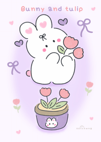 Bunny and tulip   :) :)