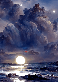月の夜 夜の海 #4_8。
