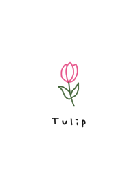 Line drawing of a tulip.