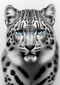 Dreamy white snow leopard 8AD384