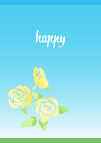 pale yellow rose on blue