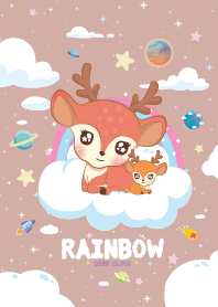 Deer Rainbow Cloud Brown