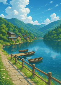 Lakeside Village In Clear Day