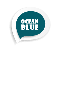 Ocean Blue Button In White