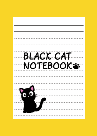 BLACK CAT NOTEBOOK-YELLOW-REDj
