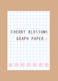 CHERRY BLOSSOMS GRAPH PAPERj-LIGHT BROWN