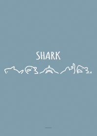 Beige Blue (white) : Sharks and letters