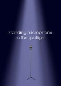 Standing microphone in the spotlight