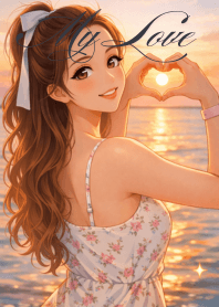 Romantic Sunset Heart