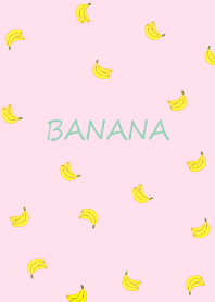 バナナ総柄_mintpink