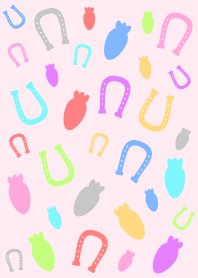 Horseshoe and carrot theme Pink