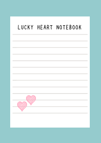 LUCKY HEART NOTEBOOK-DUSTY MINT GREEN