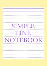 SIMPLE PURPLE LINE NOTEBOOK/LIGHT YELLOW