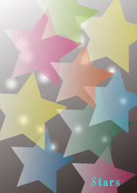 Pastel-stars in black gradation