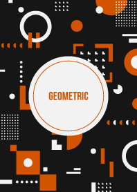Geometric Flat Black (Orange)