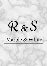 【R&S】イニシャル 大理石モノトーン白