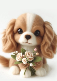 Wool felt cute dog 02