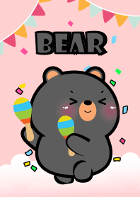 Cute Black  Bear Love Party