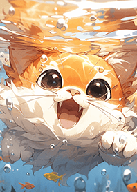 療癒您的心❤14 貓咪在開心玩水