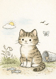 Gentle Kitten | Simple Watercolor