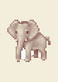 elephant Pixel Art Theme  Beige 03