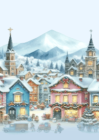 Christmas in town (blue)