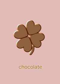 chocolate lucky Clover beige pink