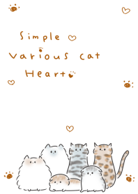 Simple Various cats heart