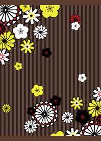 stylish flowers on brown JP