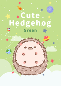misty cat-Cute Hedgehog Galaxy green 2