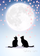 桜と満月と猫の幻想的な着せかえ Line 着せかえ Line Store