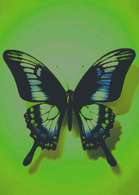 簡約美麗展開翅膀蝴蝶(清新綠色)
