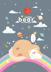Teddy Bears Rainbow Star Gray