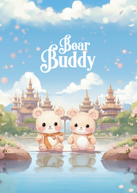 cute bear in loykratong festival