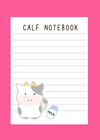 CALF NOTEBOOK-FLASHY PINK