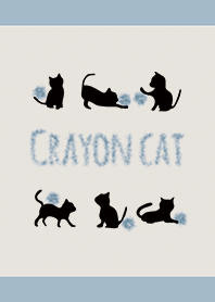 Beige & Blue / Crayon Cat