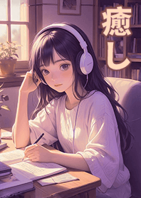 文藝生活-聽著音樂讀書的女孩5.3 深紫色