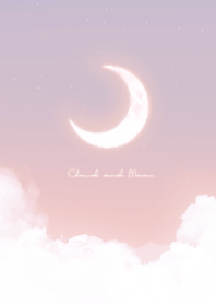 Cloud & Crescent Moon  - Purple Orange 1