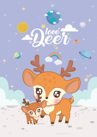 Deer Love Galaxy Violet