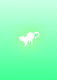 Blue Green Cat Silhouette