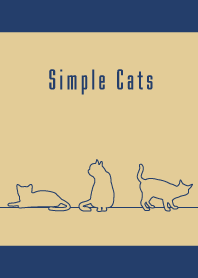 シンプルな猫 :ネイビーベージュ